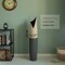 Freestanding Ceramic Floor Vase - Handcrafted Beige Polka Dot Striped Top and Black Bottom, Large Waterproof Vase for Tall Floral Arrangements, Unique Shaped Flower Holder